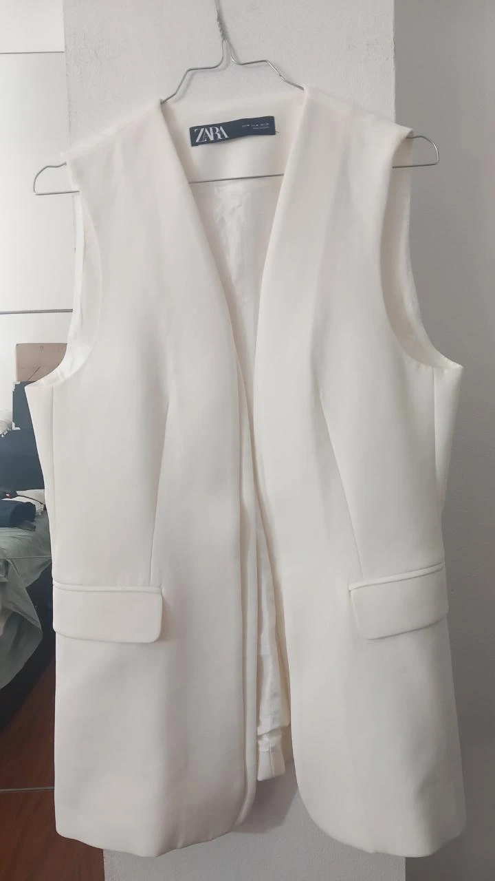 Gilet blanc sans manches Zara – Taille M | Colete branco
